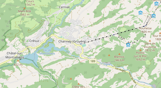 Destinazione dell'escursione sulla carta