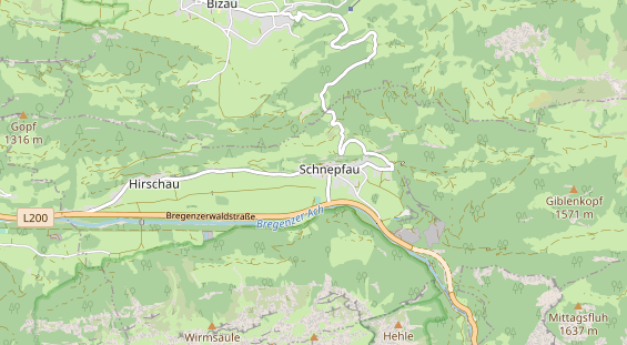 Excursiebestemming op kaart