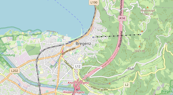 Destinazione dell'escursione sulla carta