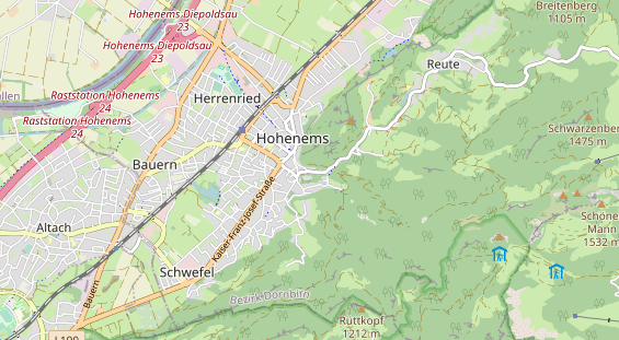 Destinazione dell'escursione sulla carta