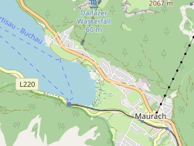 Destinazione dell'escursione sulla carta