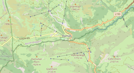 Excursiebestemming op kaart