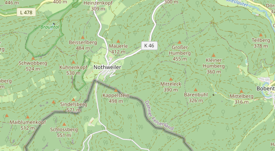 Destination d'excursion sur la carte