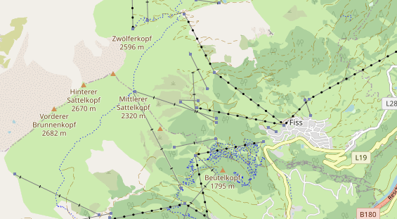 Excursiebestemming op kaart