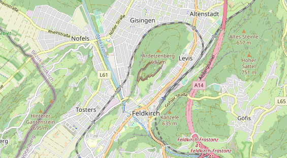 Destinazione dell'escursione sulla carta