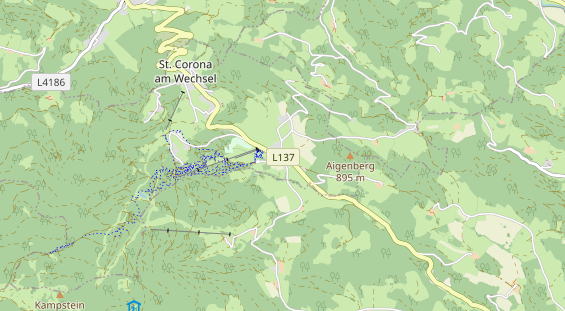 Destinazione dell'escursione sulla carta