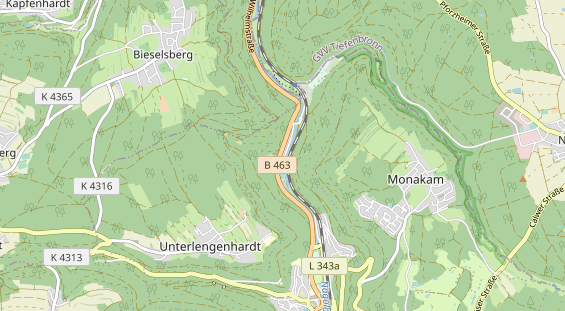 Excursiebestemming op kaart