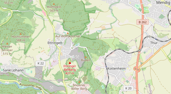 Excursiebestemming op kaart