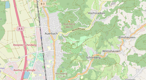 Destinazione dell'escursione sulla carta