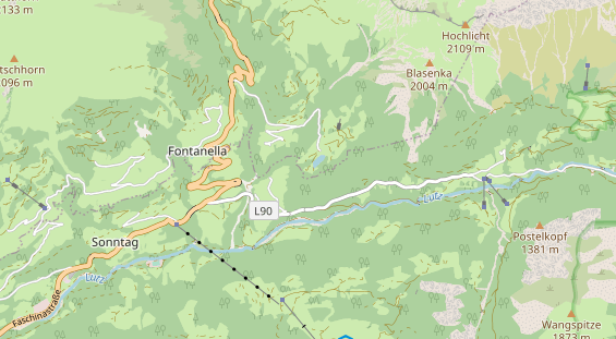 Destinazione dell'escursione sulla carta