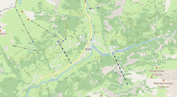 Destinazione dell'escursione sulla carta