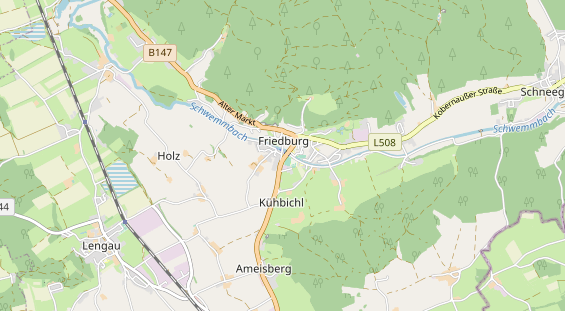 Destinazione dell'escursione sulla carta