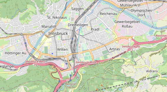 Excursiebestemming op kaart