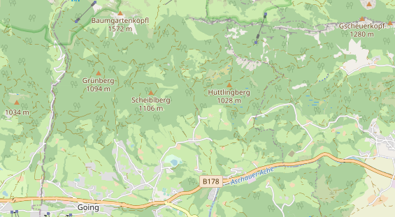 Destinazione dell'escursione sulla carta