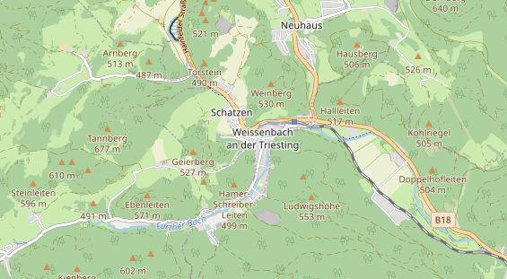 Destinazione dell'escursione sulla carta