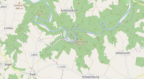 Excursiebestemming op kaart