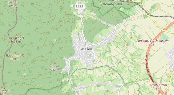 Destinazione dell'escursione sulla carta