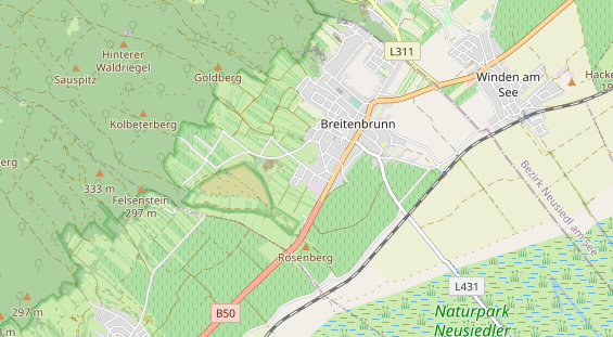 Excursiebestemming op kaart