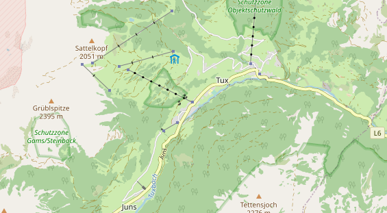 Destination d'excursion sur la carte