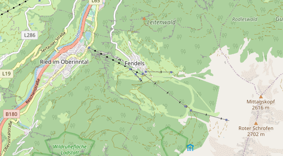 Excursiebestemming op kaart