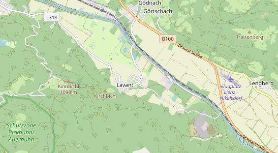 Destination d'excursion sur la carte