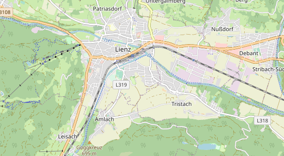 Destinazione dell'escursione sulla carta