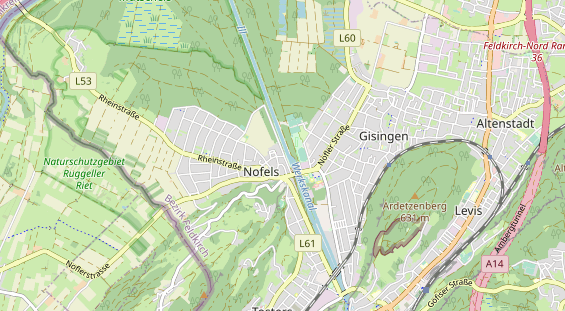 Destinazione dell'escursione sulla carta