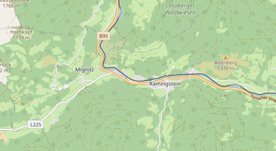 Excursiebestemming op kaart