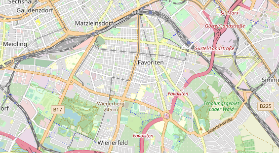 Excursiebestemming op kaart