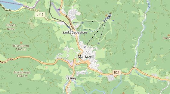 Excursiebestemming op kaart