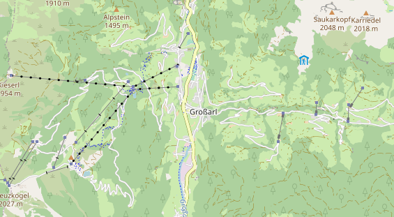 Destination d'excursion sur la carte