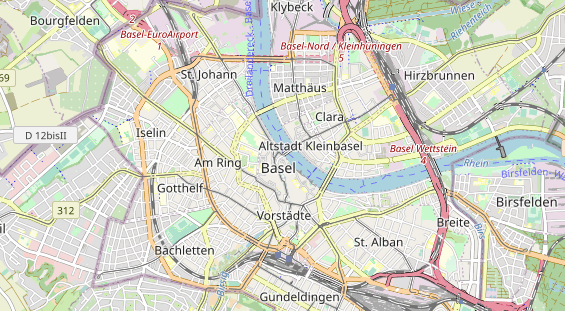 Excursiebestemming op kaart