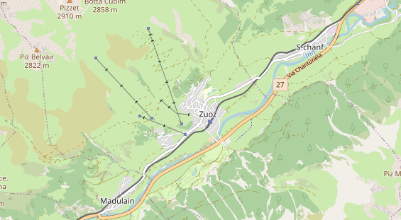 Destinazione dell'escursione sulla carta