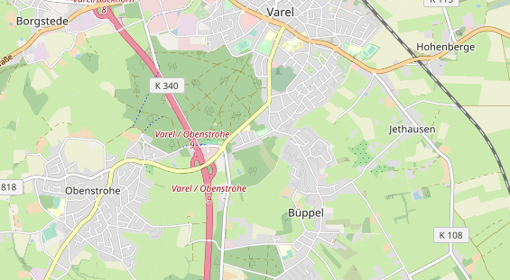 Excursiebestemming op kaart