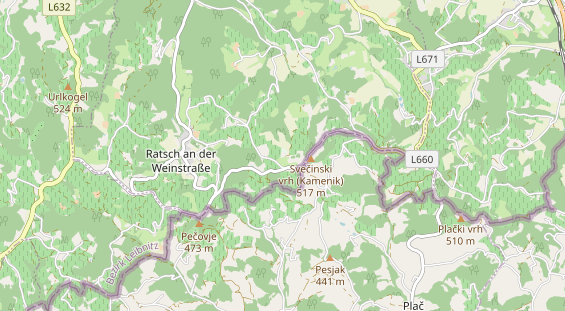 Destinazione dell'escursione sulla carta