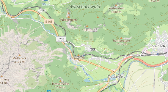 Destination d'excursion sur la carte