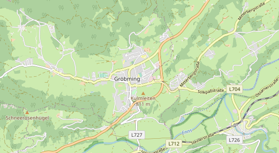 Excursiebestemming op kaart