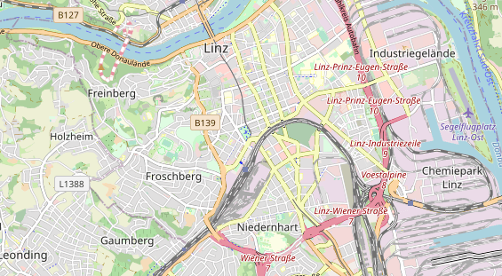 Excursiebestemming op kaart