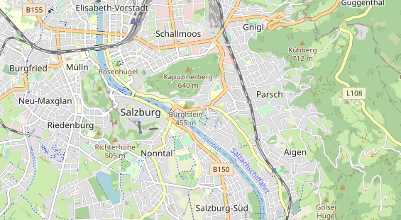 Excursiebestemming op kaart