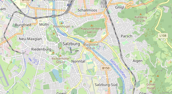 Excursiebestemming op kaart