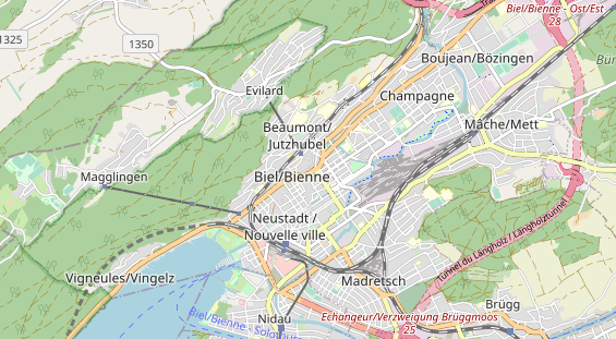 Excursiebestemming op kaart