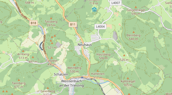 Destinazione dell'escursione sulla carta