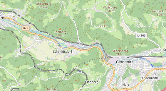 Destinazione dell'escursione sulla carta