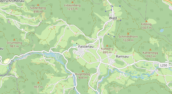 Destinazione dell'escursione sulla carta