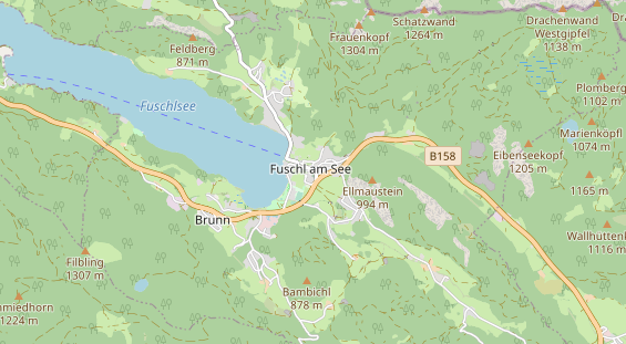 Destinazione dell'escursione sulla carta