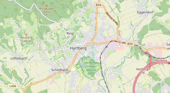 Excursiebestemming op kaart