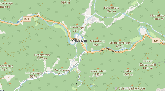 Destinazione dell'escursione sulla carta