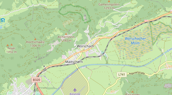 Destinazione dell'escursione sulla carta