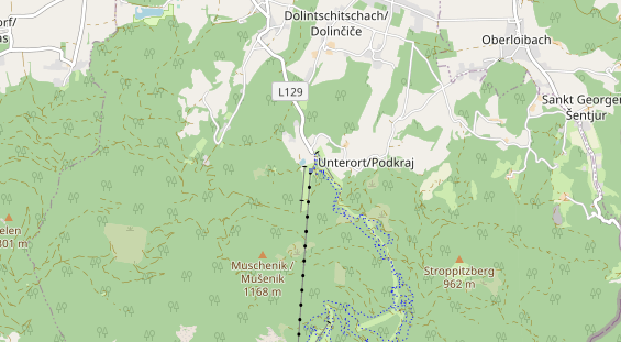 Destinazione dell'escursione sulla carta