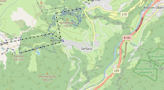 Destination d'excursion sur la carte